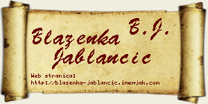 Blaženka Jablančić vizit kartica